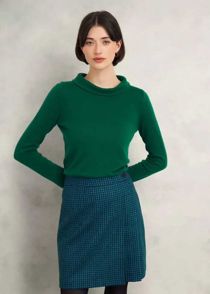 Women Audrey Wool Cashmere Jumper Agate Green Hobbs Jumpers and Cardigans