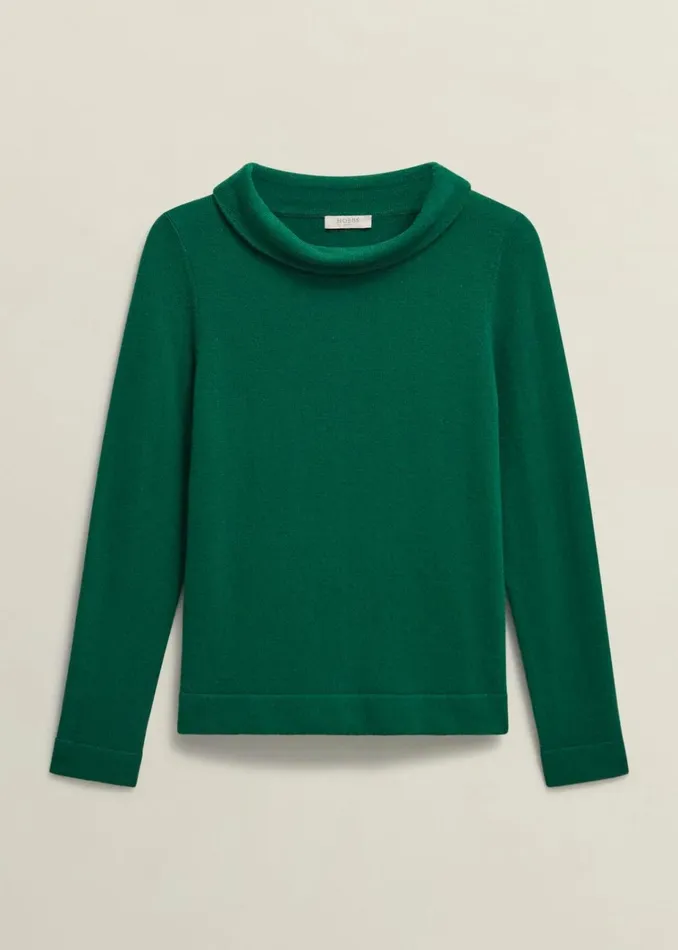 Women Audrey Wool Cashmere Jumper Agate Green Hobbs Jumpers and Cardigans