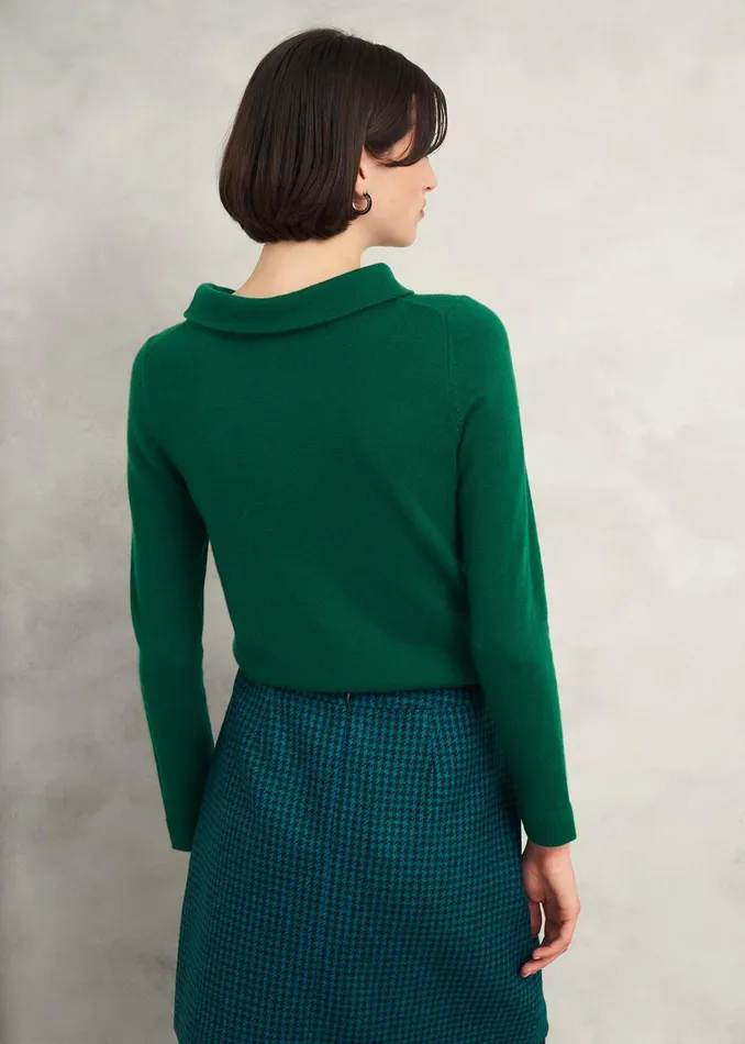 Women Audrey Wool Cashmere Jumper Agate Green Hobbs Jumpers and Cardigans