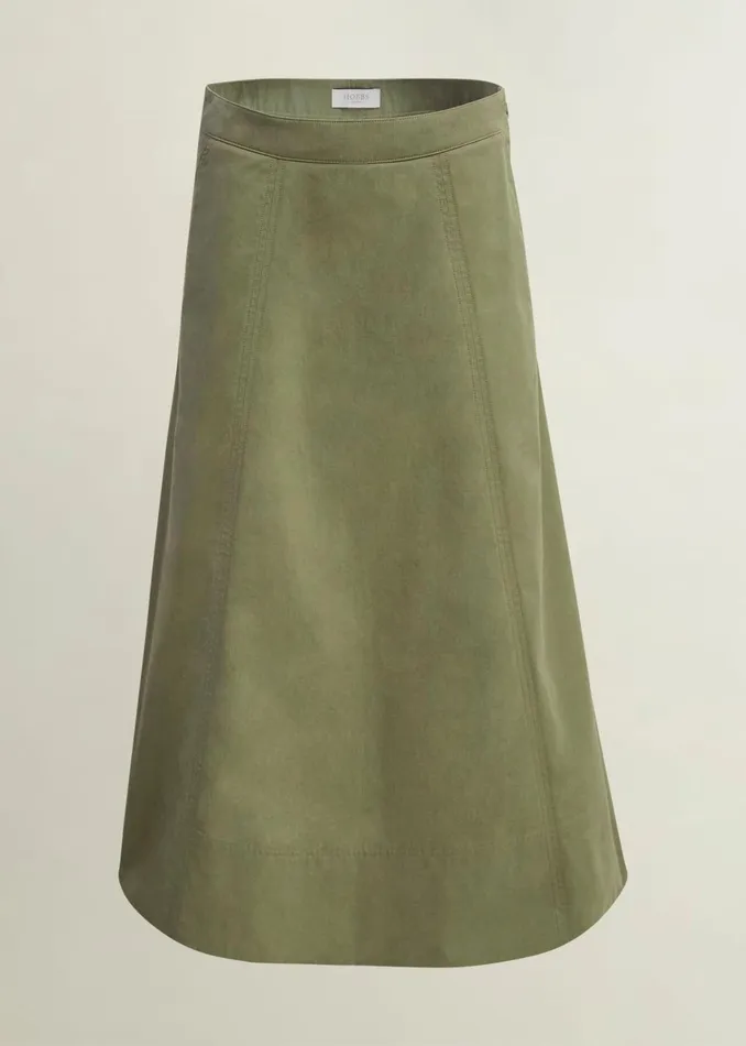 Women Avril Cotton Skirt Sage Green Hobbs Skirts