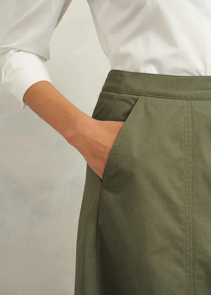 Women Avril Cotton Skirt Sage Green Hobbs Skirts
