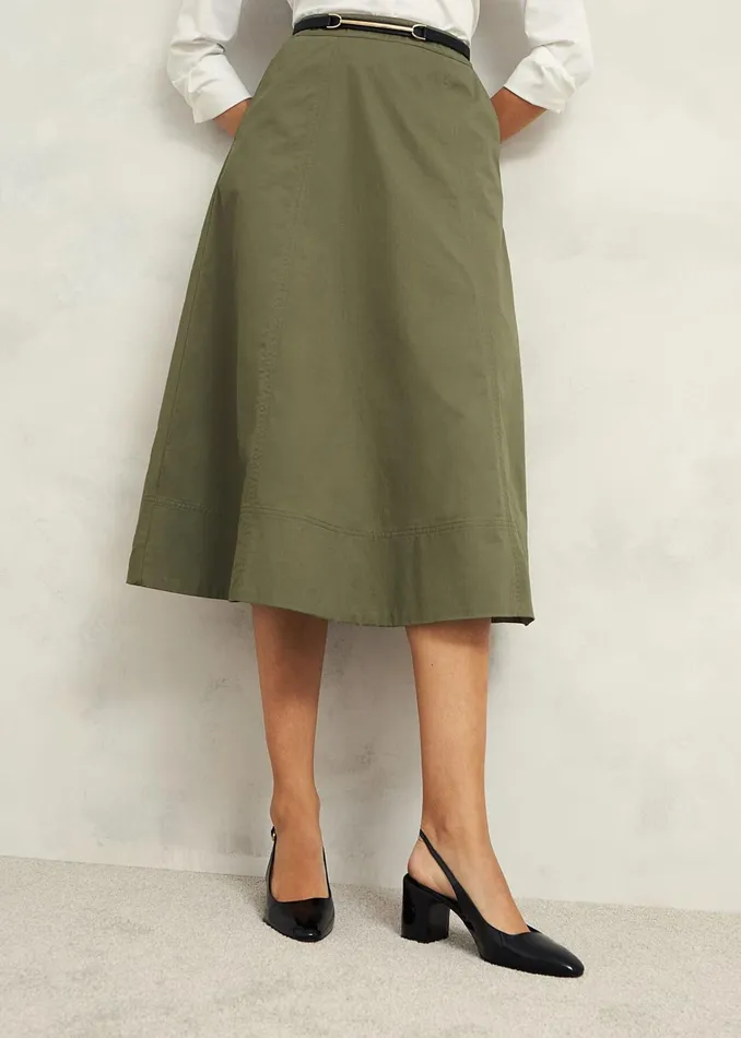 Women Avril Cotton Skirt Sage Green Hobbs Skirts