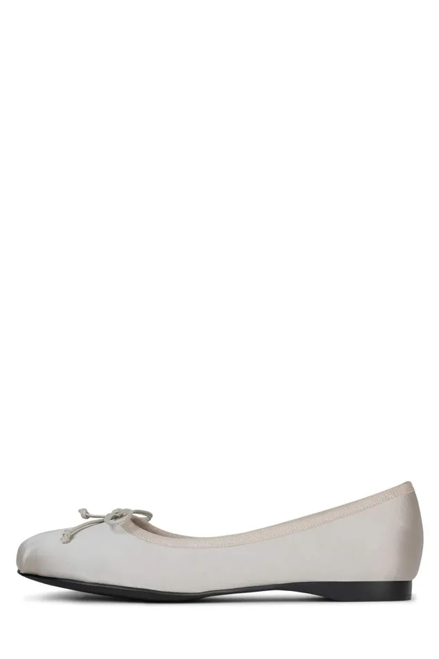 Women Ballet Flats Jeffrey Campbell TUTU Light Grey Satin