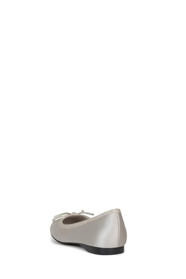 Women Ballet Flats Jeffrey Campbell TUTU Light Grey Satin