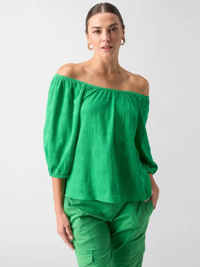 Women Beach To Bar Blouse Green Goddess Sanctuary Clothing Tees and Tops