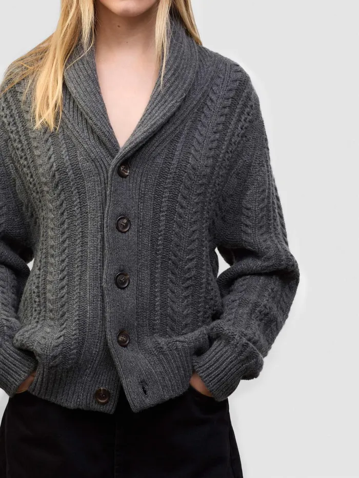 Women Begg X Co Cardigans Aspen Cashmere Cardigan Asphalt