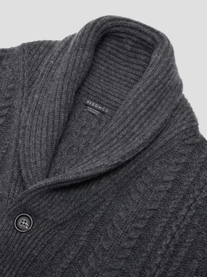 Women Begg X Co Cardigans Aspen Cashmere Cardigan Asphalt