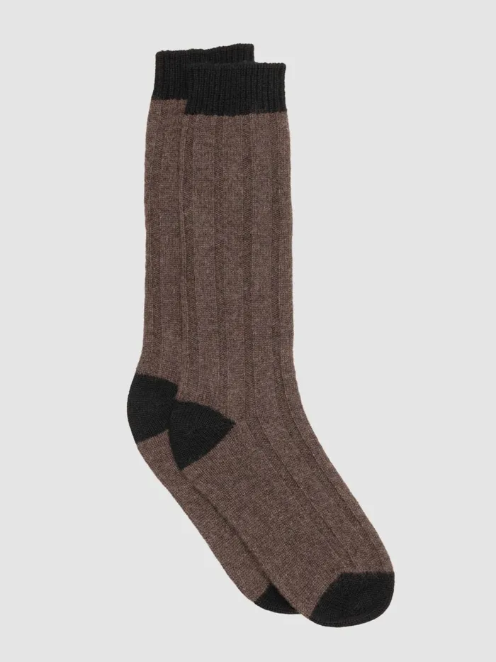 Women Begg X Co Loungewear Tipped Cashmere Socks Undergrowth
