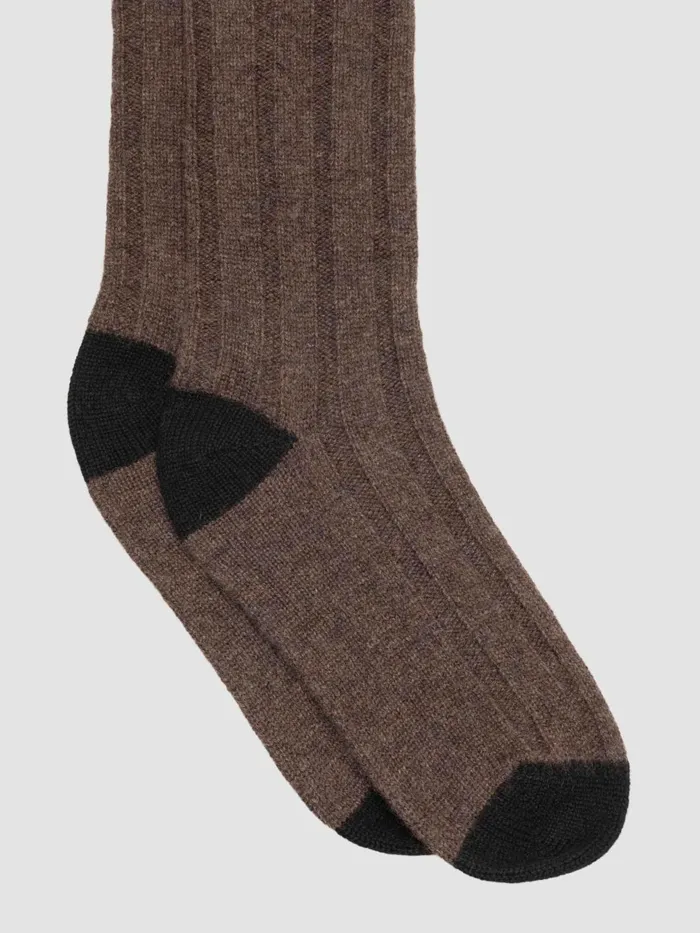 Women Begg X Co Loungewear Tipped Cashmere Socks Undergrowth