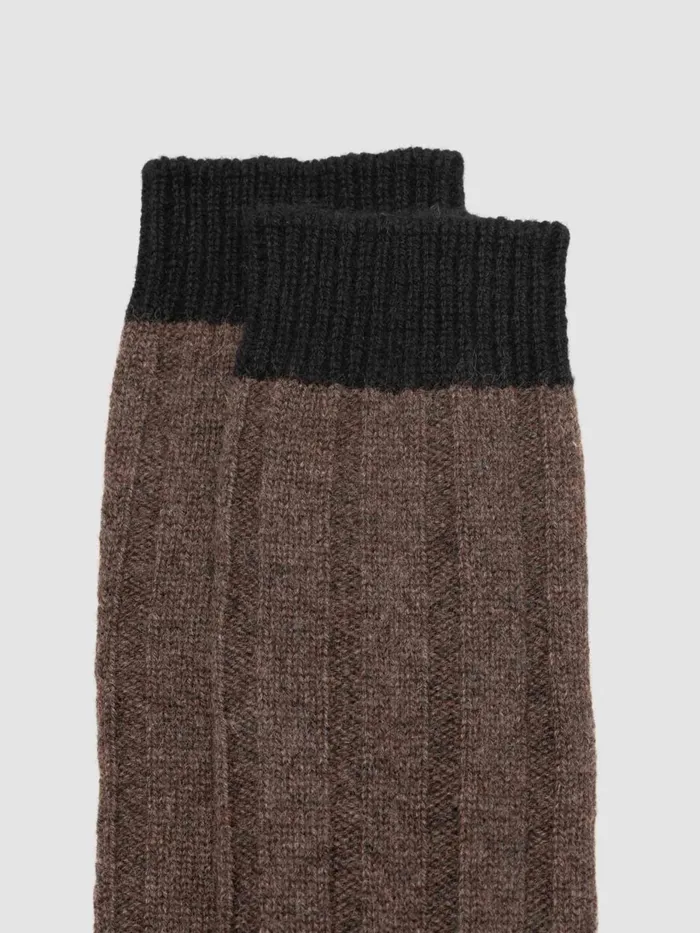 Women Begg X Co Loungewear Tipped Cashmere Socks Undergrowth