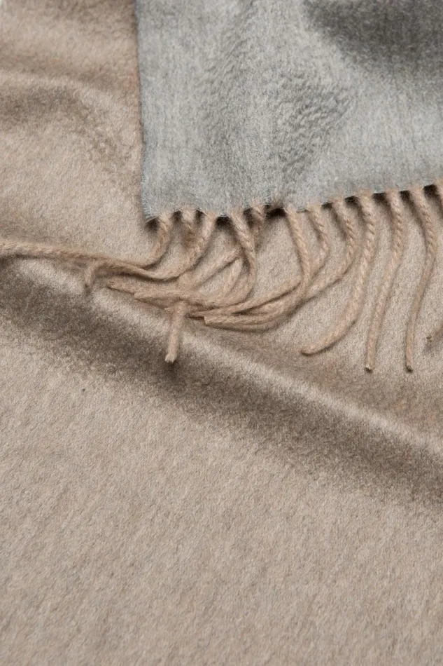 Women Begg X Co Scarves Arran Reversible Oversized Cashmere Scarf Stone Flannel