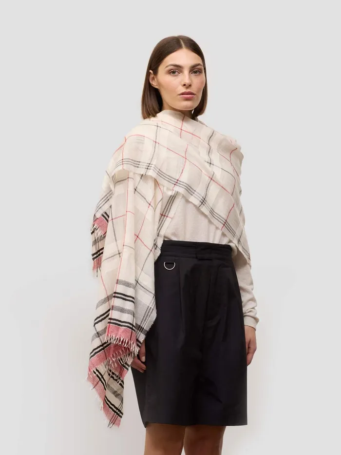 Women Begg X Co Scarves Staffa Creole Cashmere Silk Scarf White