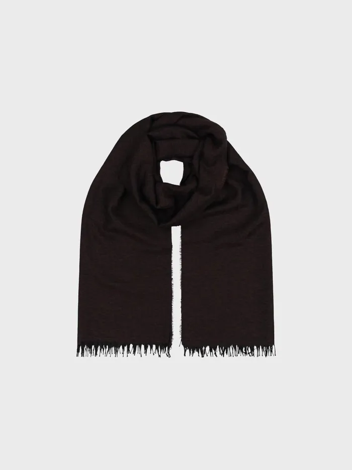Women Begg X Co Scarves Staffa Solid Cashmere Silk Scarf Dark Cocoa