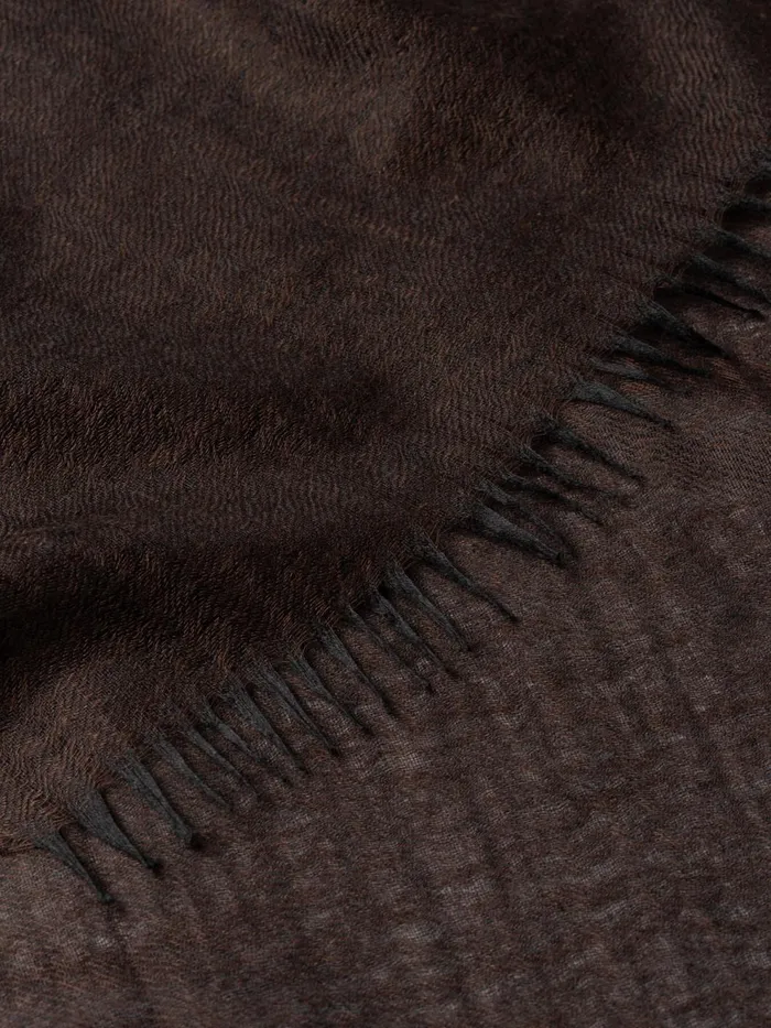 Women Begg X Co Scarves Staffa Solid Cashmere Silk Scarf Dark Cocoa
