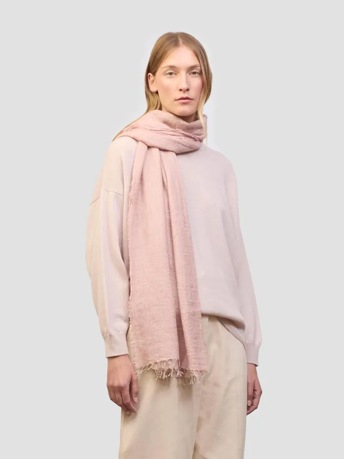 Women Begg X Co Scarves Staffa Solid Cashmere Silk Scarf Rosa Pink