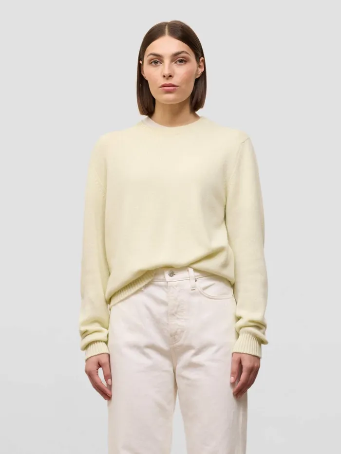 Women Begg X Co Sweaters Hepburn Crew Cashmere Sweater White Tea