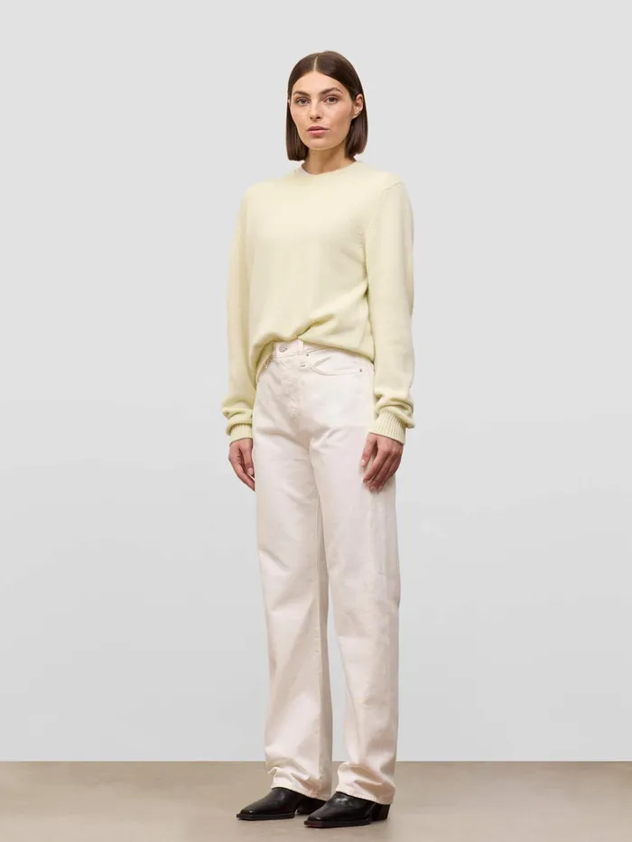 Women Begg X Co Sweaters Hepburn Crew Cashmere Sweater White Tea