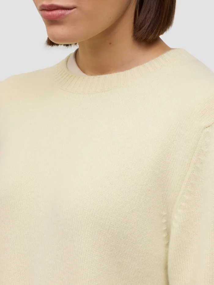 Women Begg X Co Sweaters Hepburn Crew Cashmere Sweater White Tea