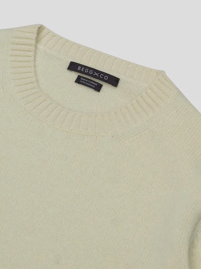 Women Begg X Co Sweaters Hepburn Crew Cashmere Sweater White Tea
