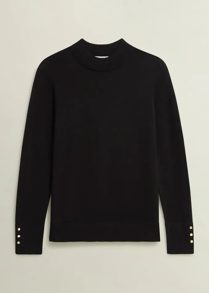 Women Bella Merino Wool Jumper Black Hobbs Jumpers and Cardigans
