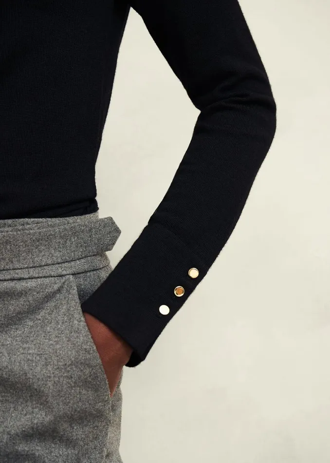 Women Bella Merino Wool Jumper Black Hobbs Jumpers and Cardigans