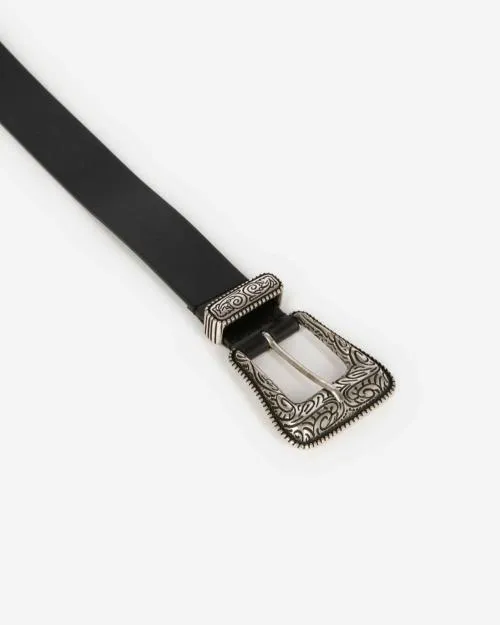 Women Belts The Kooples Wide Black Leather Belt Black