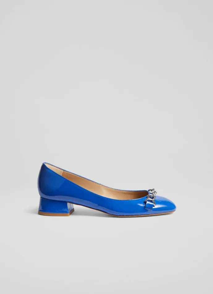 Women Blakely Blue Patent Snaffle Pumps Marine LKBennett Flats