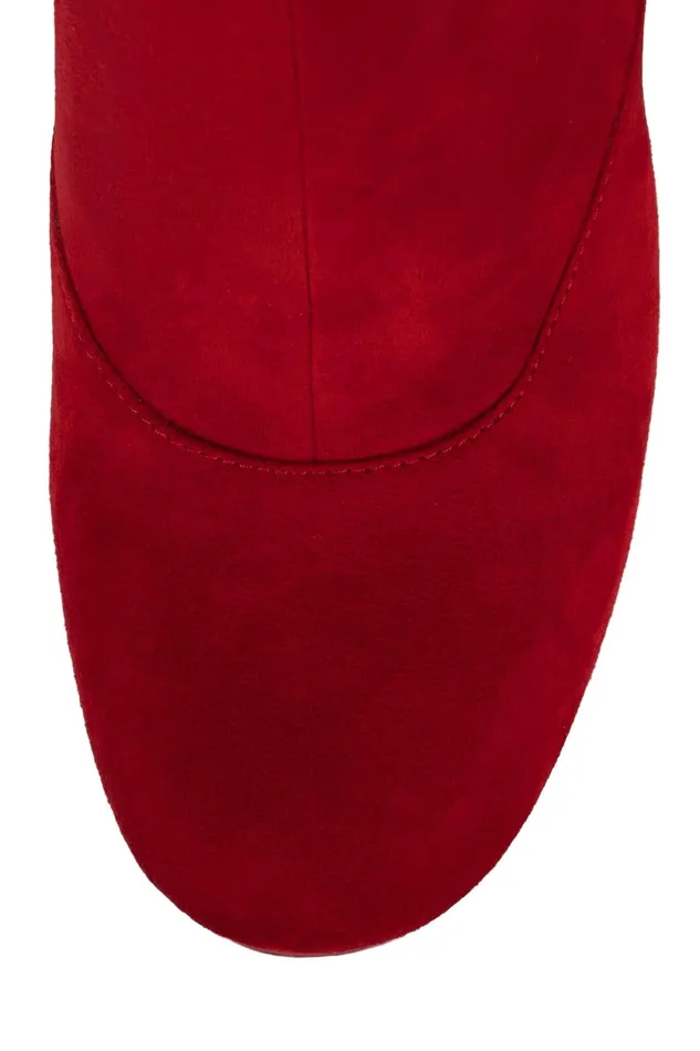 Women Boot Jeffrey Campbell LEOLADY Red Suede Gold