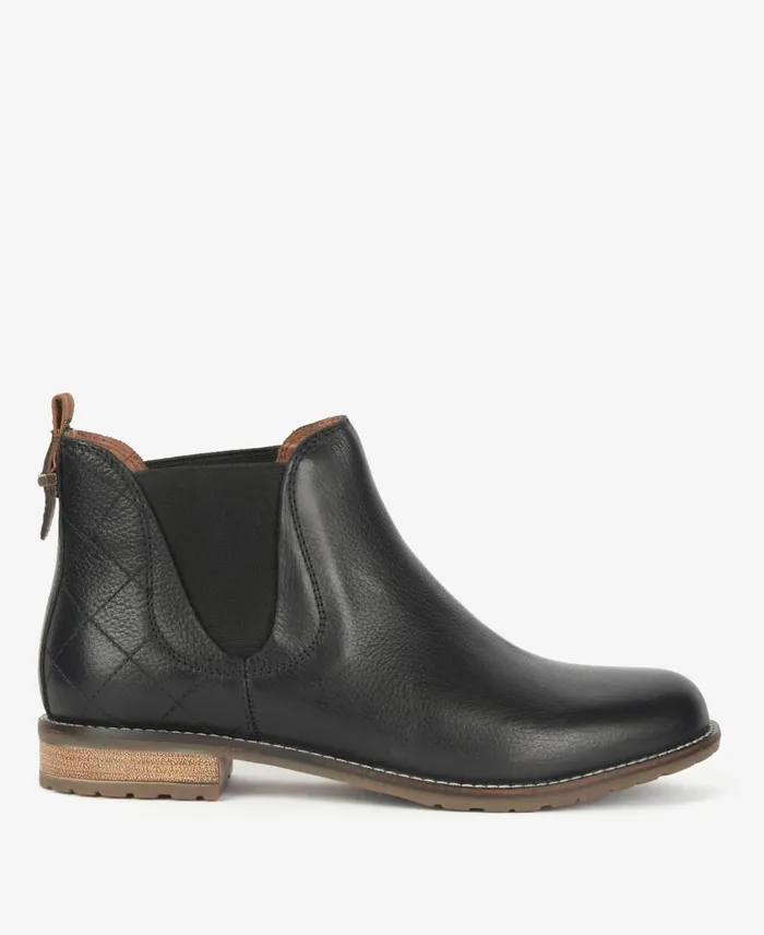 Women Boots Barbour Camelia DiamondQuilted Chelsea Boots Classic Black