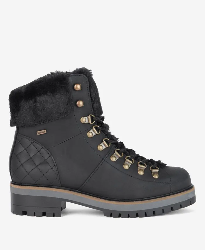 Women Boots Barbour Holly Hiking Boots Dark Brown