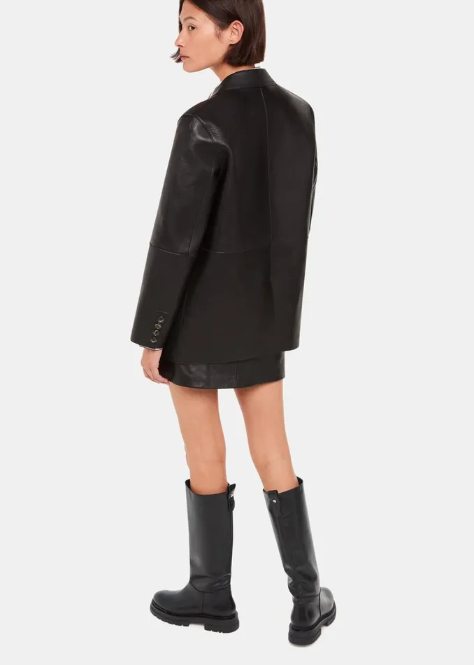 Women Boots Whistles Black Maceo Lug Sole Knee High Boot