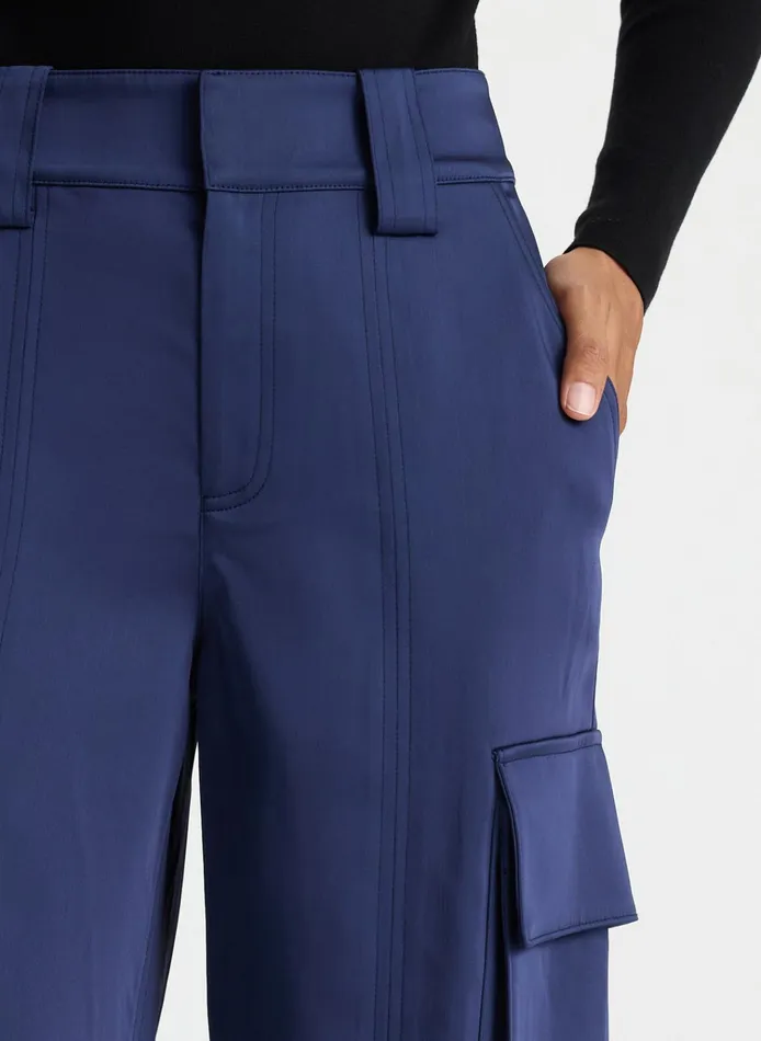 Women Bottoms ALC Bryan Satin Cargo Pant Evening Blue