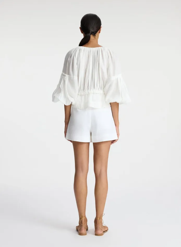 Women Bottoms ALC Mateo Stretch Linen Short Ecru