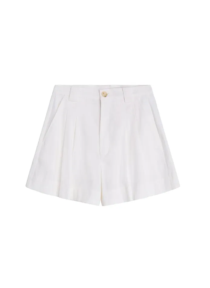 Women Bottoms ALC Mateo Stretch Linen Short Ecru