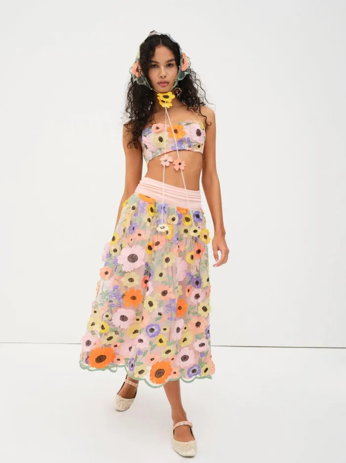 Women Bottoms For Love and Lemons Fiore Midi Skirt Multi