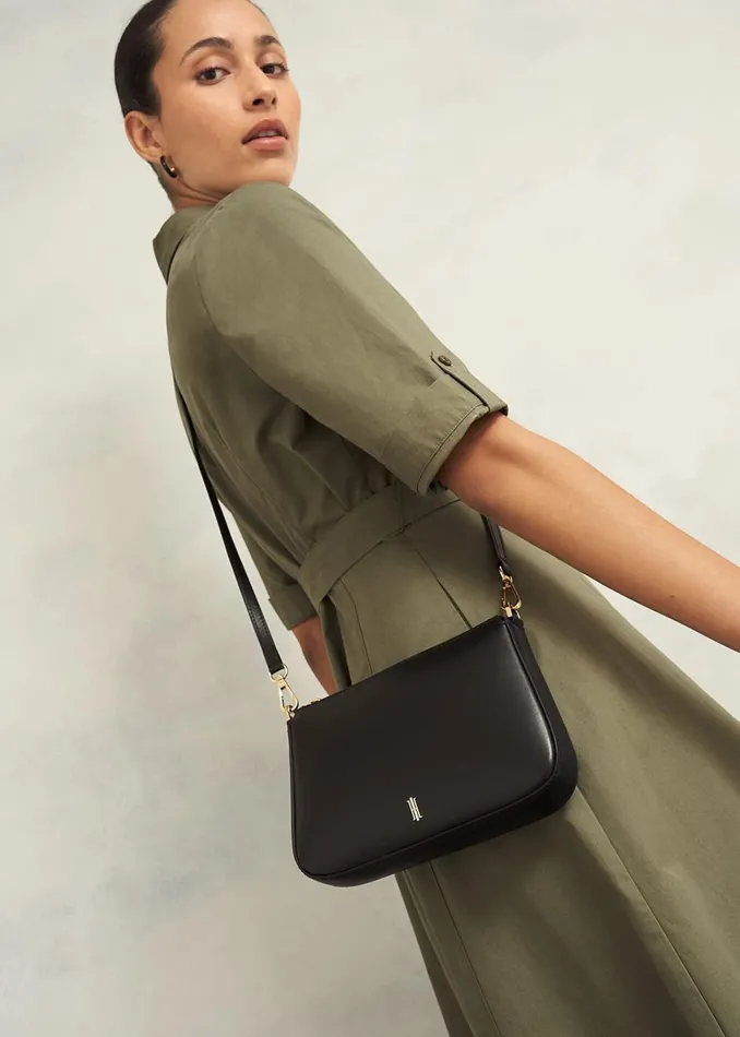 Women Briella Leather Crossbody Bag Black Hobbs Bags