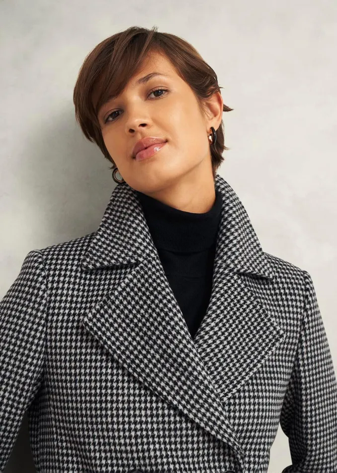 Women Bromley Coat With Wool Black Multi Hobbs Coats and Jackets