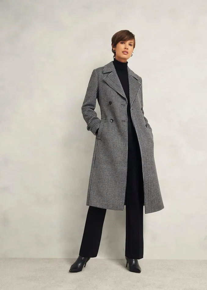 Women Bromley Coat With Wool Black Multi Hobbs Coats and Jackets