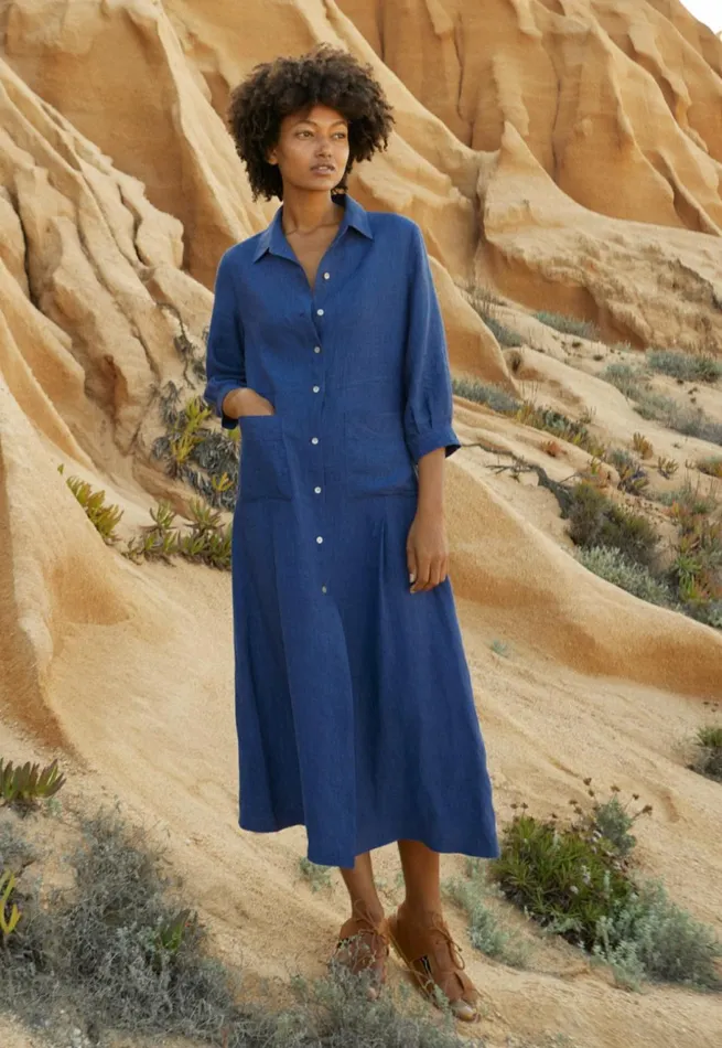 Women Buttonfront Maxidress Poetry Fashion Dresses and Skirts