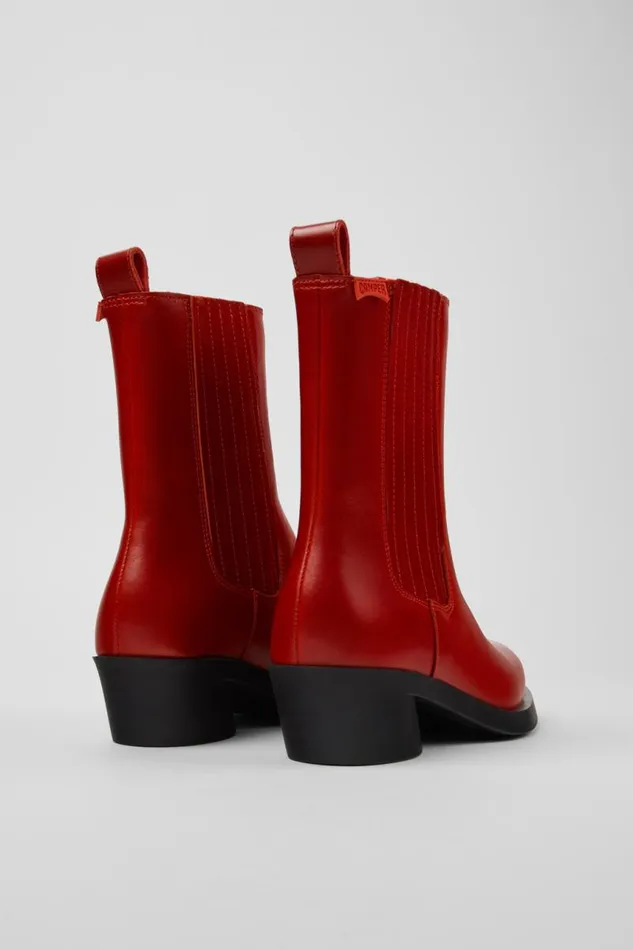 Women Camper Ankle Boots Bonnie Red Leather Boots Women Camper Ankle Boots Bonnie Red Leather Boots