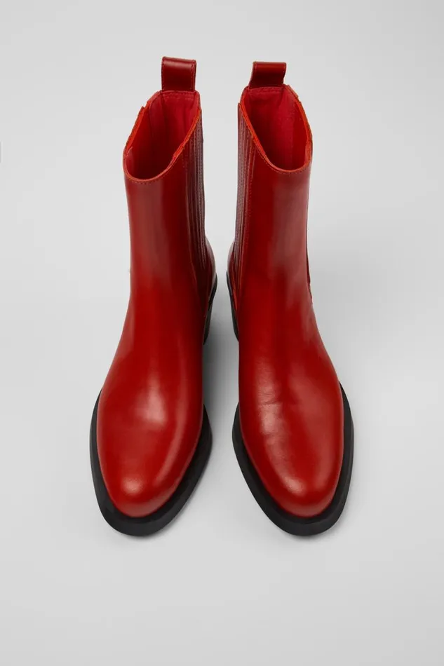 Women Camper Ankle Boots Bonnie Red Leather Boots Women Camper Ankle Boots Bonnie Red Leather Boots