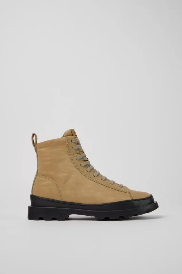 Women Camper Ankle Boots Brutus Beige Textile And Leather Ankle Boots Women Camper Ankle Boots Brutus Beige Textile And Leather Ankle Boots