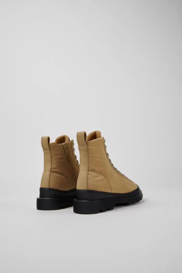 Women Camper Ankle Boots Brutus Beige Textile And Leather Ankle Boots Women Camper Ankle Boots Brutus Beige Textile And Leather Ankle Boots