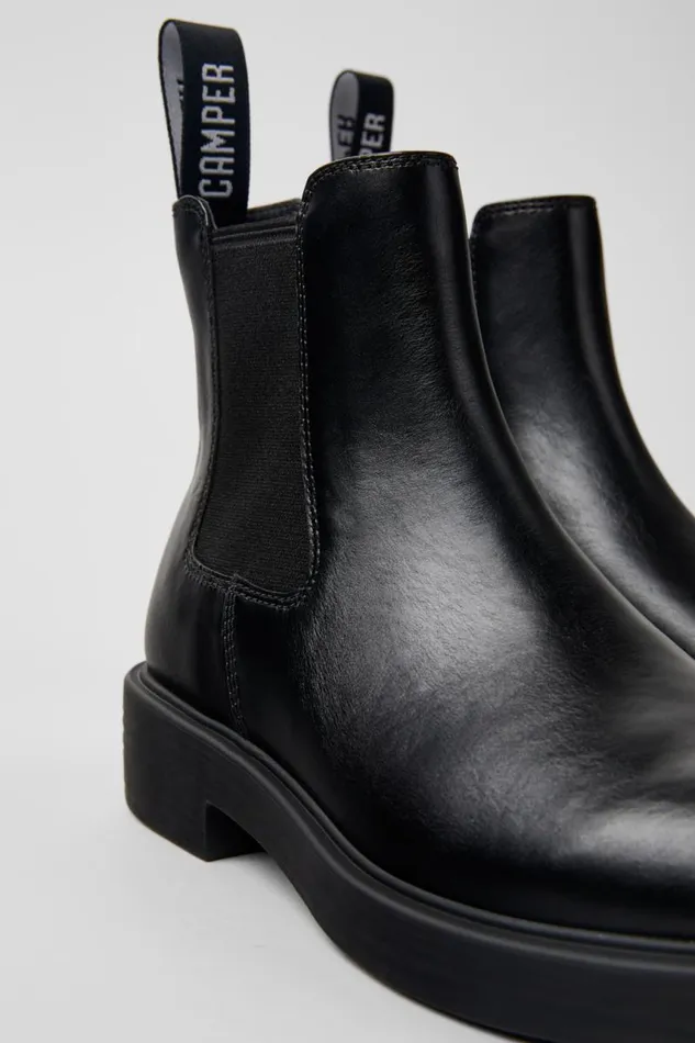 Women Camper Ankle Boots Dean Black Leather Ankle Boots