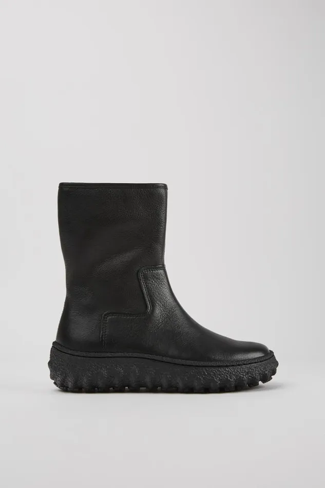 Women Camper Ankle Boots Ground MICHELIN Black Leather Boots Women Camper Ankle Boots Ground MICHELIN Black Leather Boots