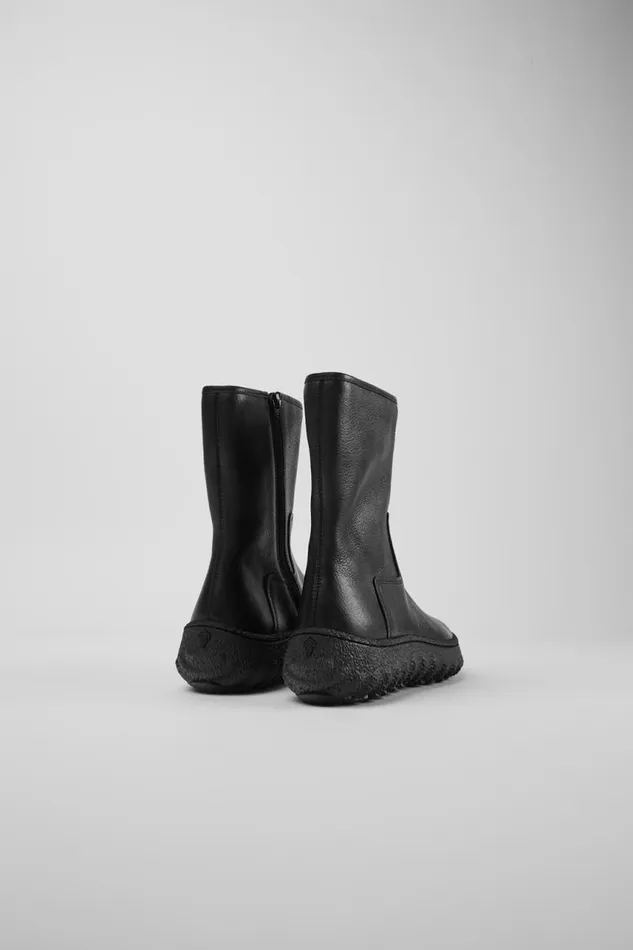 Women Camper Ankle Boots Ground MICHELIN Black Leather Boots Women Camper Ankle Boots Ground MICHELIN Black Leather Boots