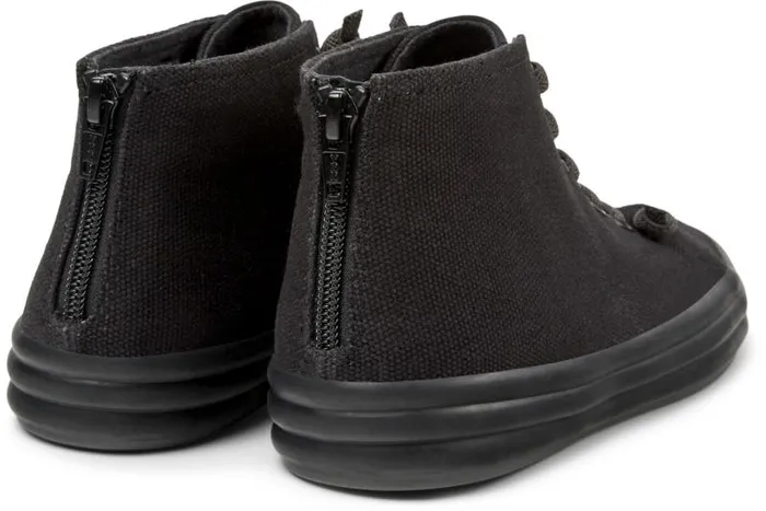 Women Camper Ankle Boots Hoops Black Textile Sneakers