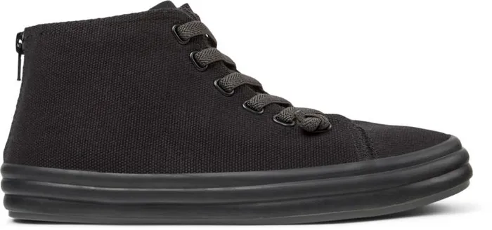 Women Camper Ankle Boots Hoops Black Textile Sneakers