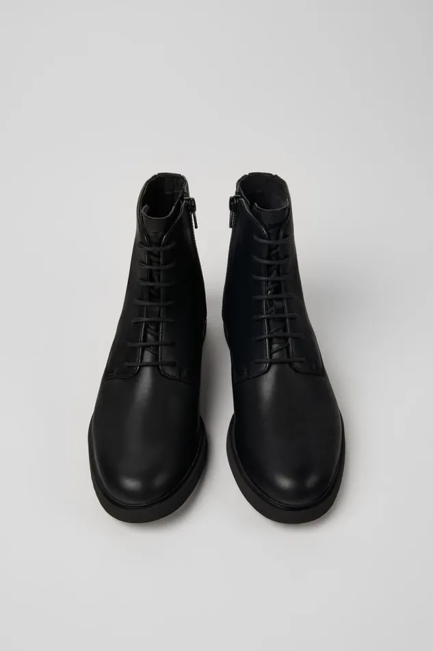 Women Camper Ankle Boots Iman Black Leather Laceup Boots Women Camper Ankle Boots Iman Black Leather Laceup Boots