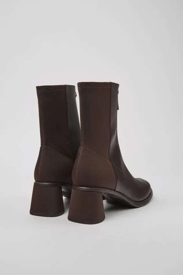 Women Camper Ankle Boots Kiara Brown Leather And Recycled PET Boots Women Camper Ankle Boots Kiara Brown Leather And Recycled PET Boots